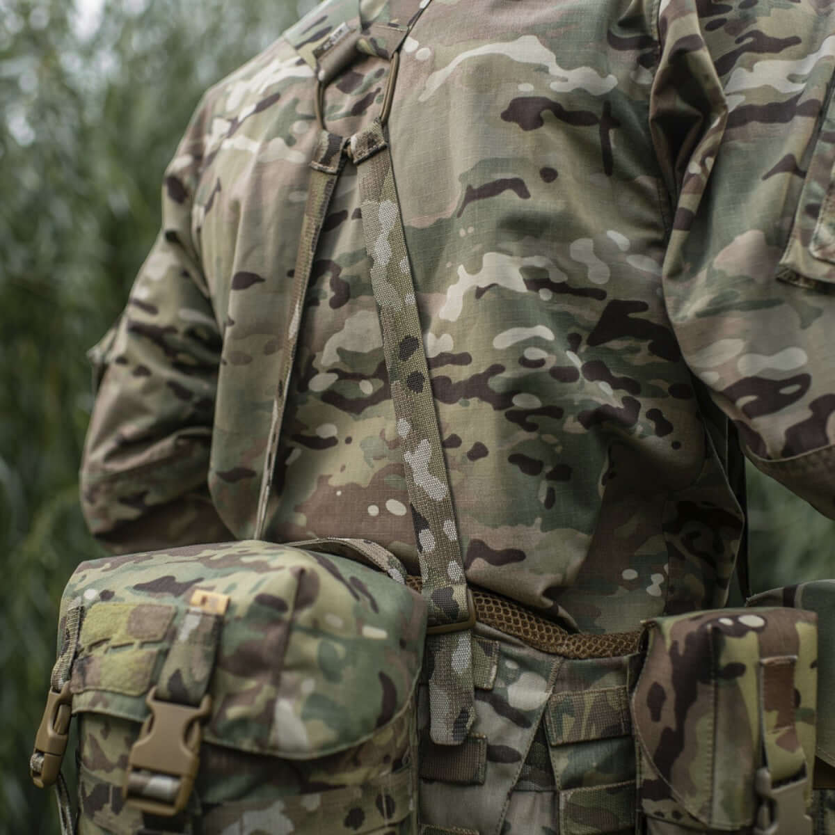 M-Tac Skulderstropper til taktisk bælte Laser Cut på camouflage uniform, MOLLE-interface til ekstra udstyr