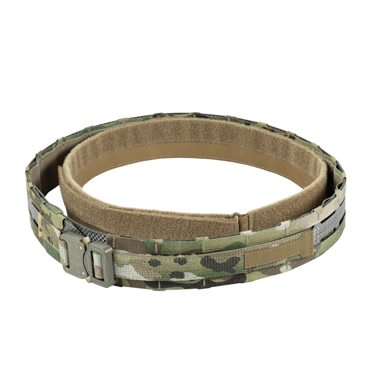 M-Tac Tiger Bælte Cobra Buckle i camouflage, egnet til taktisk udstyr og MOLLE-kompatibilitet for militær og politi.