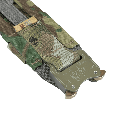 M-Tac Tiger Bælte Cobra Buckle i camouflage design, ideelt til taktisk udstyr med MOLLE-kompatibilitet.