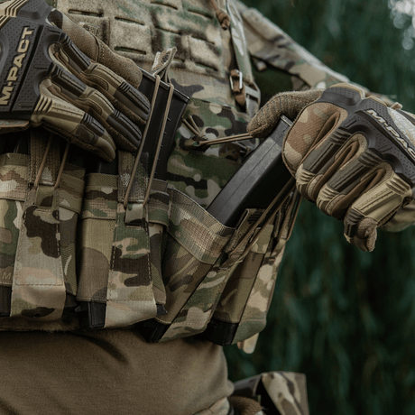 M-Tac Frontpanel til Plate Carrier Cuirass QRS til 4 Magasiner i brug, taktisk udstyr, elastisk Mag Pouch, sikker magasinhold