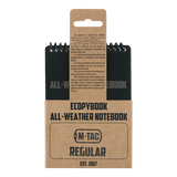 M-Tac Ecopybook Tactical – alt-vejr notesbog, vandtæt og holdbar, ideel til skriveopgaver i regn og sne, 14 ark med kvadreret linjering.