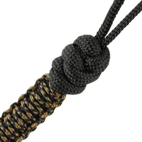 M-Tac Lanyard Scandinavian Mannaz med snoet paracord og skandinaviske motiver i sort og brun farve.