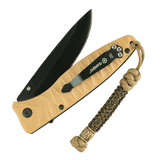 M-Tac Lanyard Scandinavian Mannaz kniv med snoet paracord og perle med skandinavisk design, stilfuldt tilbehør til udstyr.