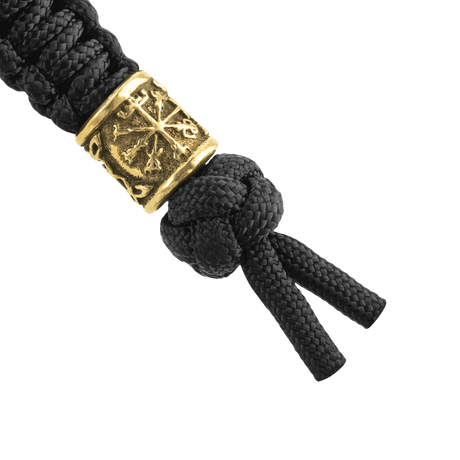 M-Tac Lanyard Scandinavian Small Helmet of Terror med sort paracord og dekorativ skandinavisk perle