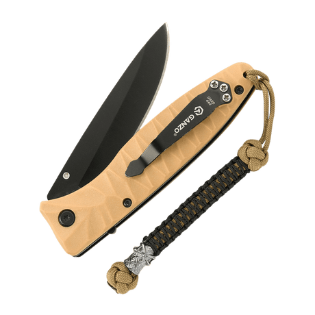 M-Tac Knife Lanyard Ninja i paracord, fremhæver kniven, 14,5 cm totalt, fleksibel og stilfuld, med cupronickel perle, til hurtig adgang.