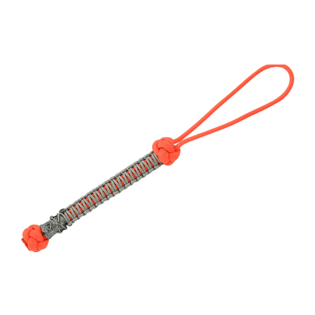 M-Tac Knife Lanyard Ninja i orange paracord med kobber-nikkel perle, 14,5 cm lang, til hurtigere knivhåndtering og personlig stil.