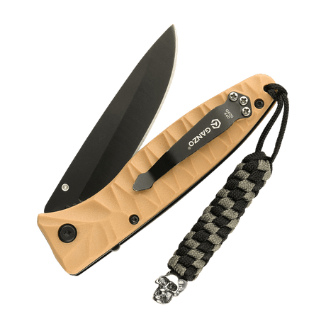 M-Tac Knife Lanyard Helix Skull tilføjer stil til lommekniv med flettet paracord og kranium design.