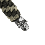 M-Tac Knife Lanyard Helix Skull i flettet paracord, med skulpteret kraniedesign til lommeknive, tilføjer stil og funktionalitet.