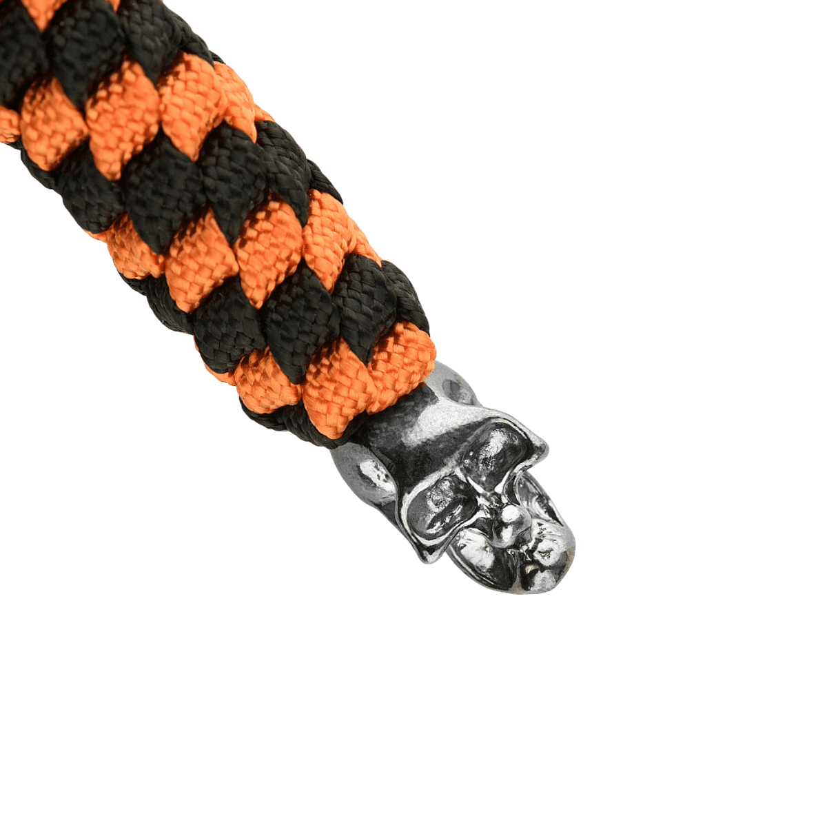 M-Tac Knife Lanyard Helix Skull - sort og orange paracord lanyard med helix kraniedesign, til lommeknive. Tilføjer stil og funktionalitet.