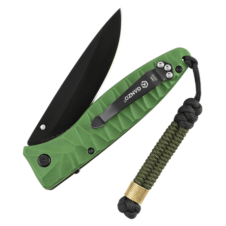 M-Tac Viper Cylindre Lanyard Stainless Steel med skandinavisk perle og coiled paracord lanyard til hurtig fjernelse af kniv.