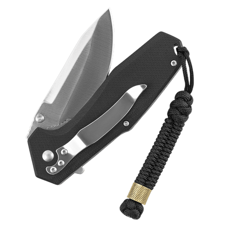 M-Tac Viper Cylindre Lanyard Stainless Steel kniv snor med skandinavisk perle, der fremhæver stil og individualitet.