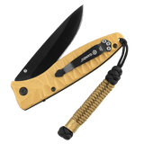 M-Tac Viper Cylindre Lanyard Stainless Steel med coiled paracord og skandinavisk perle, designet til stil og nem brug af kniv eller udstyr.