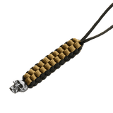 M-Tac Knife Lanyard Cuboid Skull i flettet paracord med dekorativ kranie perle i sort og tan design