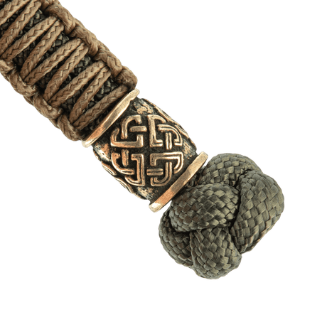 M-Tac Knife Lanyard Celtic flettet paracord med dekorative detaljer, praktisk tilbehør til knive og udstyr, fremhæver personlig stil.