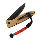 M-Tac Ninja Ver.2 Lanyard i flettet paracord, der accessoriserer en foldekniv, gør trækket lettere og tilføjer stil med et ninjamotiv.