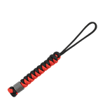 M-Tac Viper Cylindre Lanyard Stainless Steel med coiled paracord og skandinavisk perle, praktisk til knive, sort-rød design.