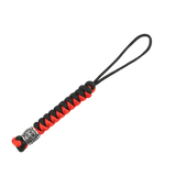 Rød og sort M-Tac Viper Lanyard Scandinavian i flettet paracord med Viper-perle. Perfekt til knive og små værktøjer.