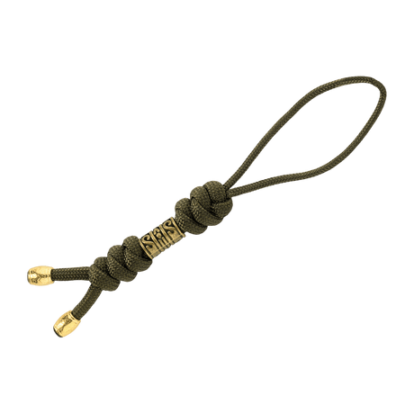 M-Tac Zeus Lanyard i flettet paracord design, ideel til knivhåndtag og hurtig adgang, stilfuldt og holdbart tilbehør.