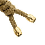M-Tac Zeus Lanyard i flettede paracord med stilfulde guldender, perfekt til knive, lygter og udstyr. Fleksibel forlængelse til hurtig adgang.