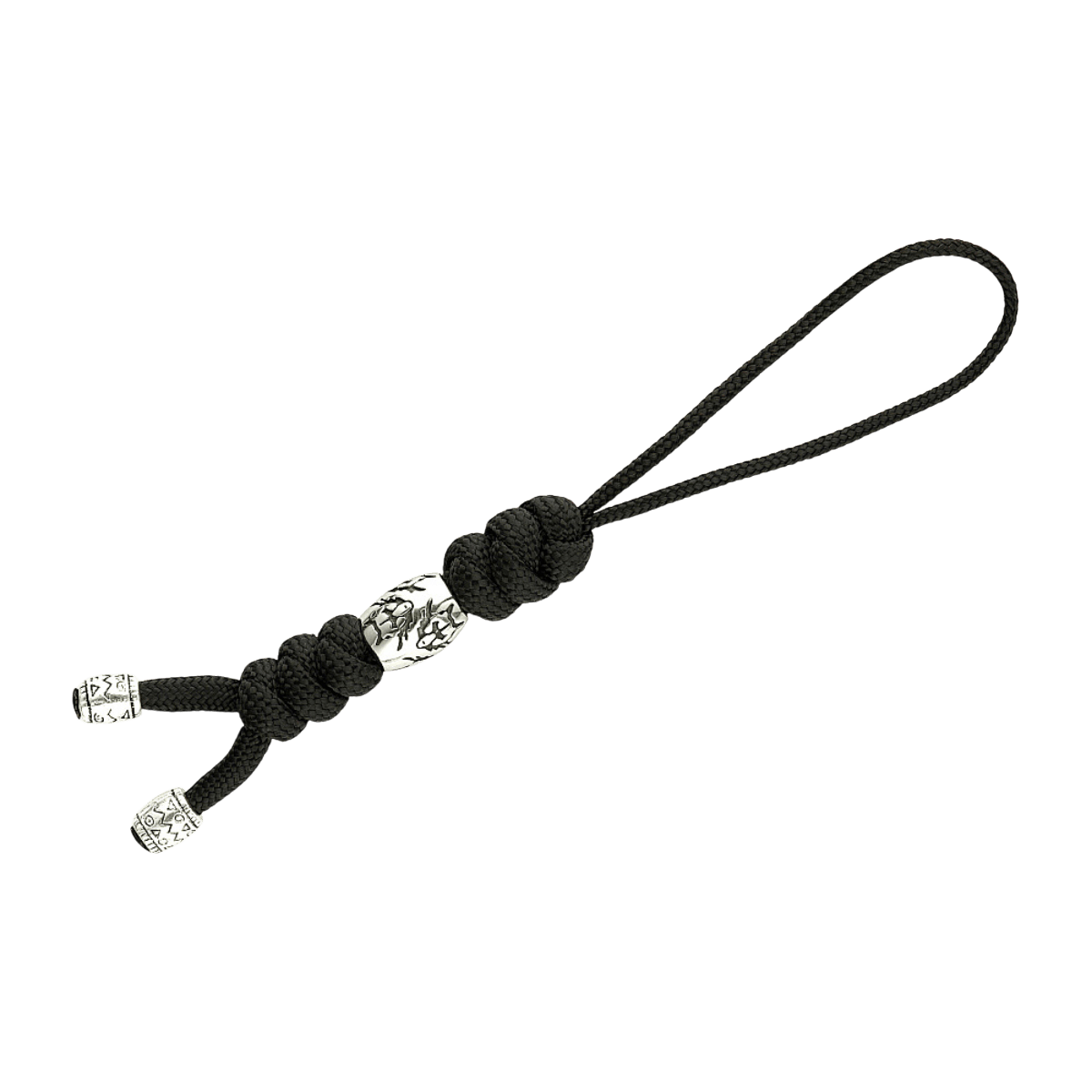 M-Tac Zeus Stainless Steel Lanyard i flettet paracord med dekorativ stålkugle, ideel til hurtig adgang til kniv og udstyr.