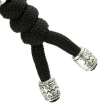 M-Tac Zeus Stainless Steel Lanyard med flettet paracord og dekorative perler. Ideel til hurtig adgang til kniv og udstyr.