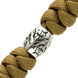 M-Tac Zeus Stainless Steel Lanyard med dekorativ perle i rustfrit stål og flettet paracord design, ideel til knive og udstyr.