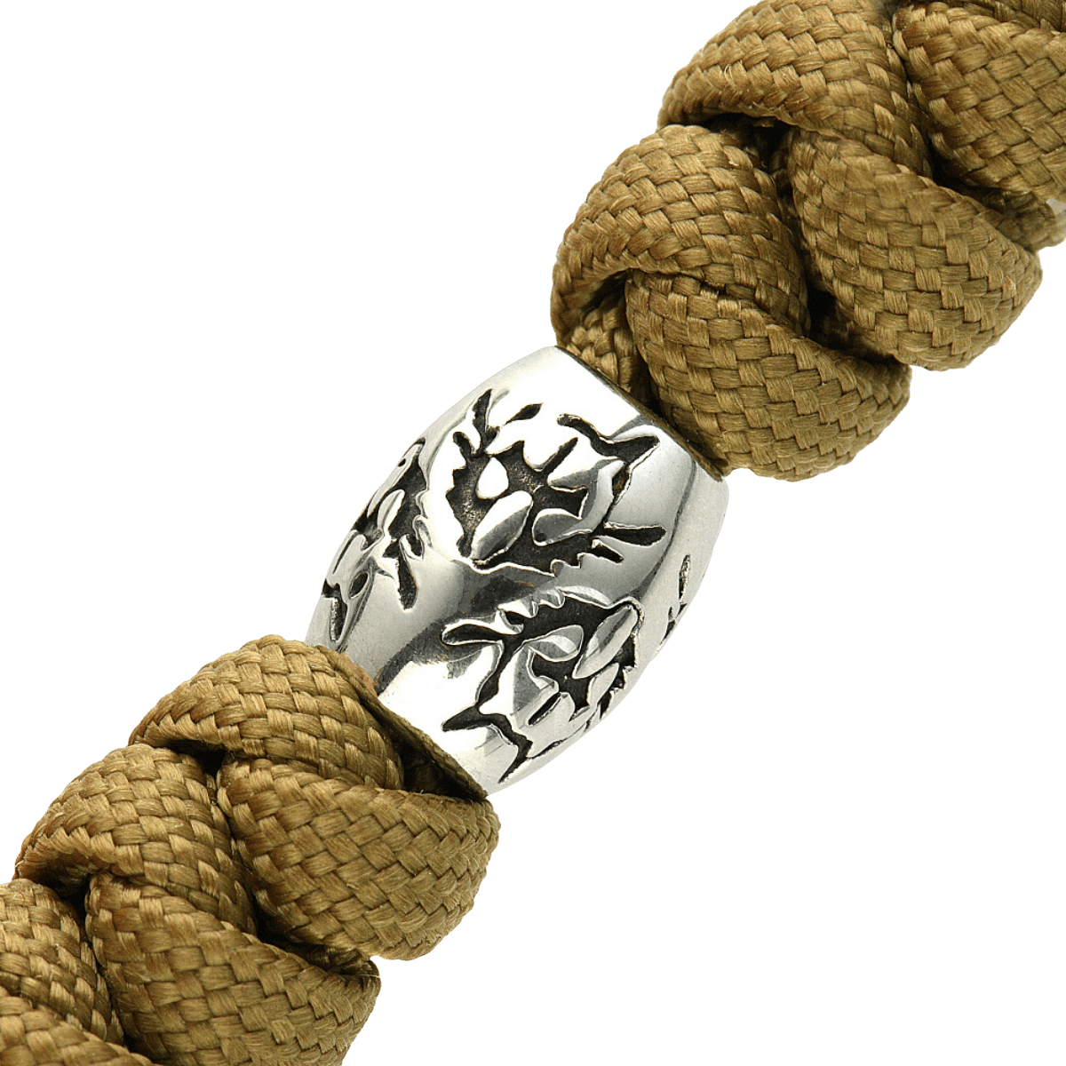 M-Tac Zeus Stainless Steel Lanyard med dekorativ perle i rustfrit stål og flettet paracord design, ideel til knive og udstyr.