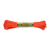 M-Tac Paracord Survival 15m i orange, stærk og let nylonparacord med 7 kerne-tråde, designet til overlevelse og outdoor-brug.