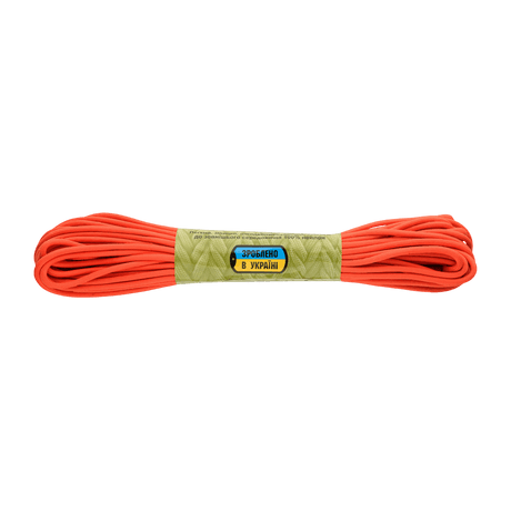 M-Tac Paracord Survival 15m i orange, stærk nylonparacord til friluftsliv og overlevelse, brudstyrke 240 kg, diameter 4 mm.