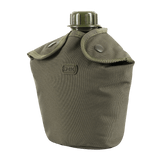 Grøn drikkeflaske i etui med knaplukning til M-Tac Flaskeholder MOLLE.