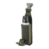 M-Tac Gasdåseholder Vertikal med MIL-SPEC strop og Woojin-lås til MOLLE-system montering, 100 mm gummibånd, grøn farve.