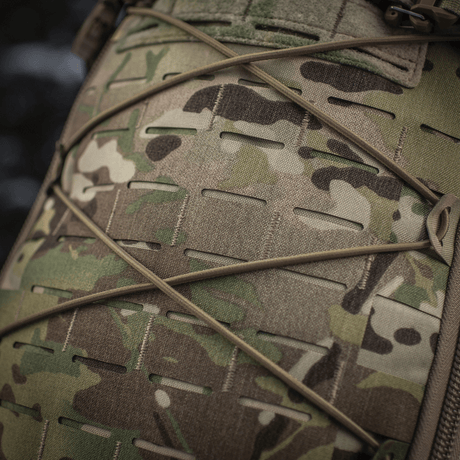 M-Tac Rygsæk Sturm Elite Gen.II med elastisk snøring og camouflagedesign, fremstillet af slidstærk Cordura materiale.