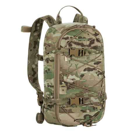 M-Tac Rygsæk Sturm Elite Gen.II i camouflage design med MOLLE system og elastisk snøring til feltræv og udstyr.