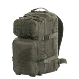 M-Tac Large Assault Pack Rygsæk Laser Cut med MOLLE-system og justerbare polstrede skulderremme, set fra siden.