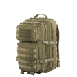 M-Tac Large Assault Pack Rygsæk med MOLLE-system og lynlåslommer, velegnet som by- og vandretursrygsæk, i olivengrøn farve.