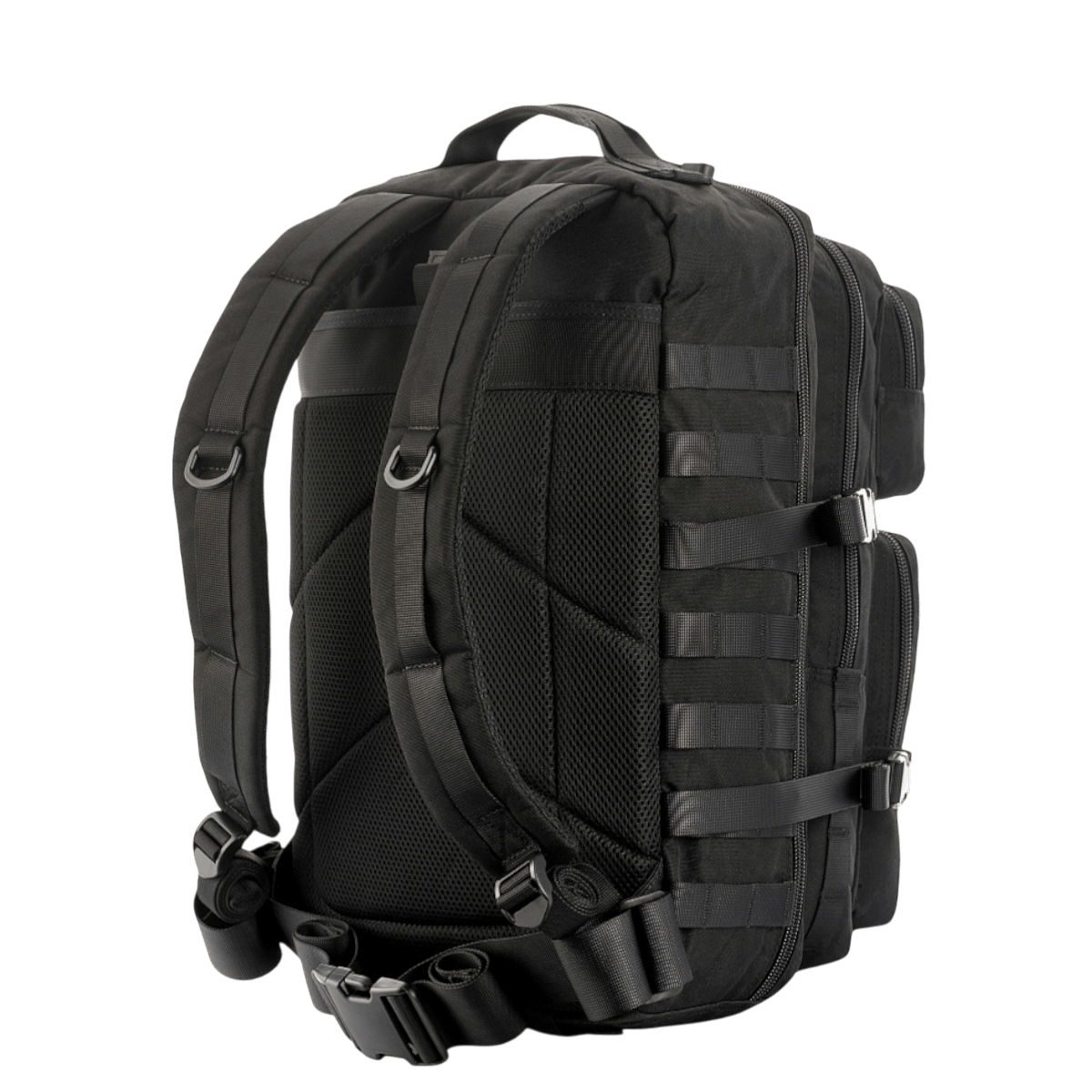 M-Tac Large Assault Pack Rygsæk sort med MOLLE-system og polstrede skulderremme