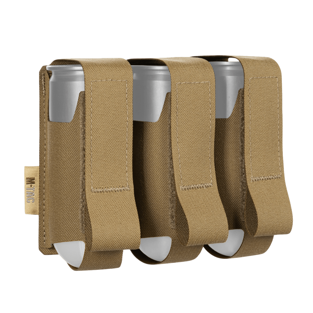 M-Tac Pouch til 3 VOG-Granater med MOLLE system, til sikker opbevaring af 40 mm granater, slidstærk Cordura Squadron materiale