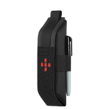 M-Tac Lomme til Tourniquet Closed i sort med velcro lukning og rødt krydsdesign, set fra siden