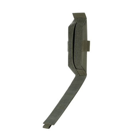M-Tac Lomme til Tourniquet Closed i grøn materiale set fra siden, designet til at beskytte tourniquet i nødsituationer.