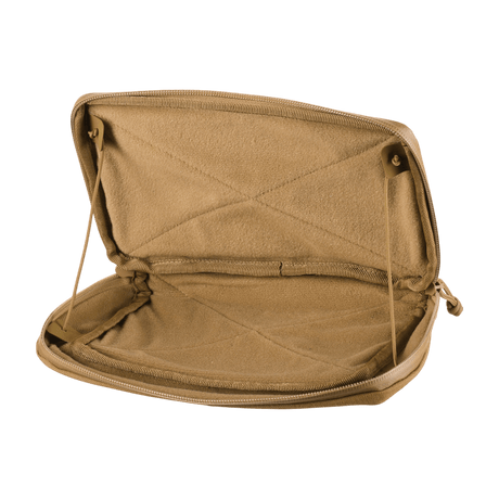 M-Tac Admin Pouch Large Elite i åbnet tilstand, fremstillet af Cordura 500D, ideel til taktisk udstyr og opbevaring.