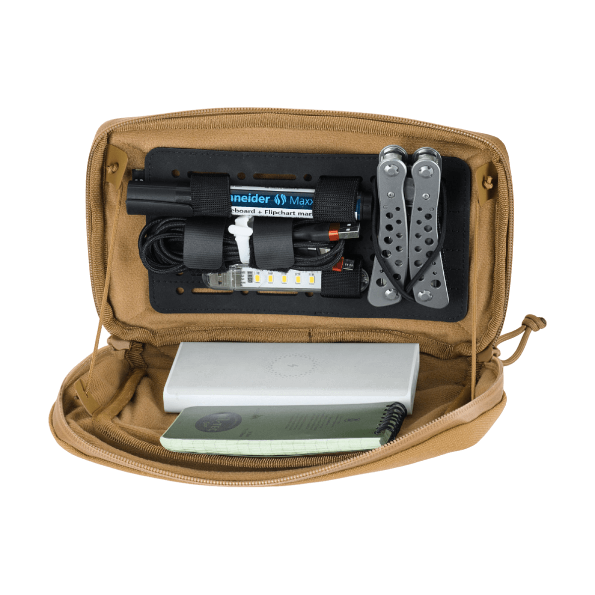 M-Tac Admin Pouch Large Elite i brug med værktøj og udstyr, holdbar Cordura konstruktion