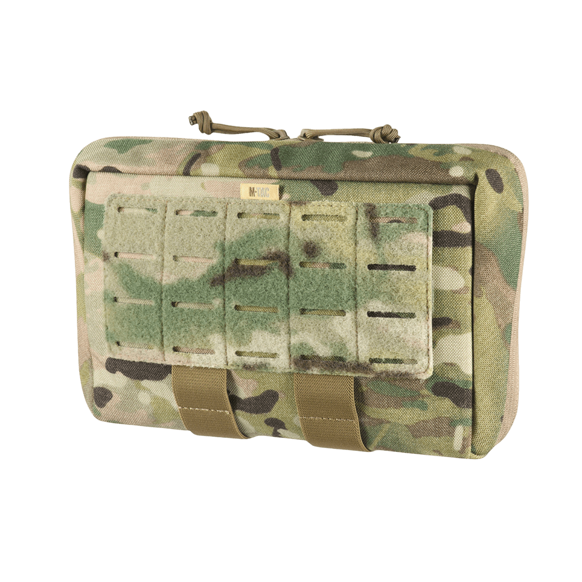 M-Tac Admin Pouch X-Large Elite i camouflage, robust Cordura 500D taske med modulært design til taktisk udstyr og patches.