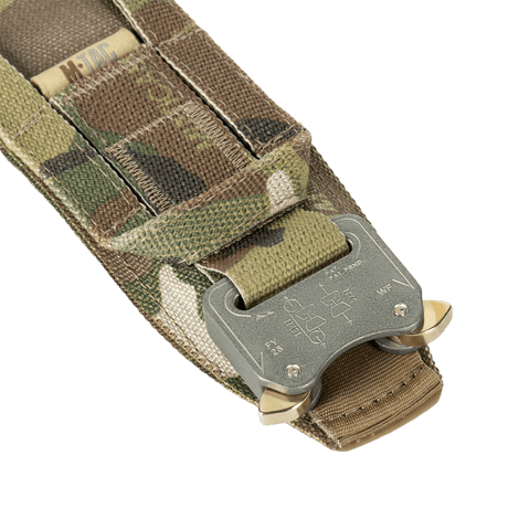 M-Tac Range Bælte Cobra Buckle Gen.IV i camoflage design, ideel til taktisk og militær brug med forstærket Tegris-komposit bælte.