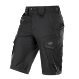 M-Tac Shorts Aggressor Gen.II Flex i sort med moderne, taktisk design, ideel til træning og fritid, fremstillet af slidstærkt rip-stop materiale.