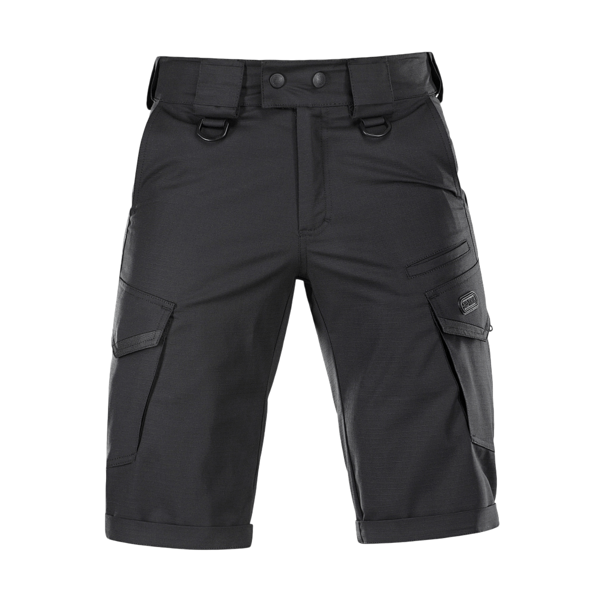 M-Tac Shorts Aggressor Gen.II Flex, sorte taktiske shorts til alsidig brug, lavet af rip-stop materiale, vandafvisende, holdbar konstruktion.