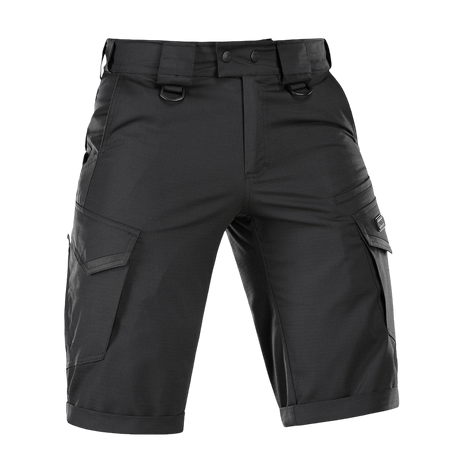M-Tac Shorts Aggressor Gen.II Flex af rip-stop materiale, sort, alsidige til træning og fritid, taktisk design