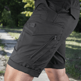 M-Tac Shorts Aggressor Gen.II Flex i sort rip-stop materiale med taktisk design, ideel til træning og udendørs aktiviteter.