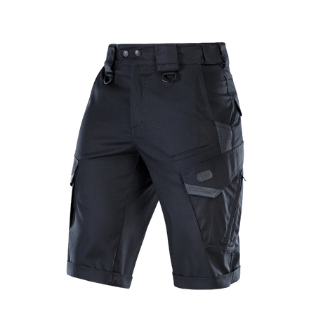 M-Tac Shorts Aggressor Gen.II Flex i sort rip-stop materiale med taktisk design og Teflon-belægning, vand- og smudsafvisende.