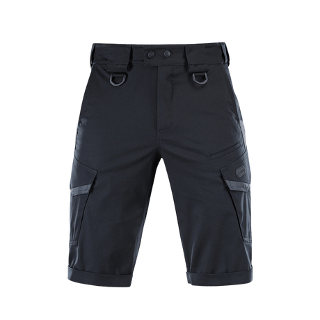 M-Tac Shorts Aggressor Gen.II Flex i sort, funktionelle rip-stop materiale shorts til træning og fritid, taktisk design og fleksibilitet.