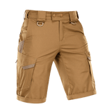M-Tac Shorts Aggressor Gen.II Flex i beige rip-stop materiale, velegnet til træning og fritid.